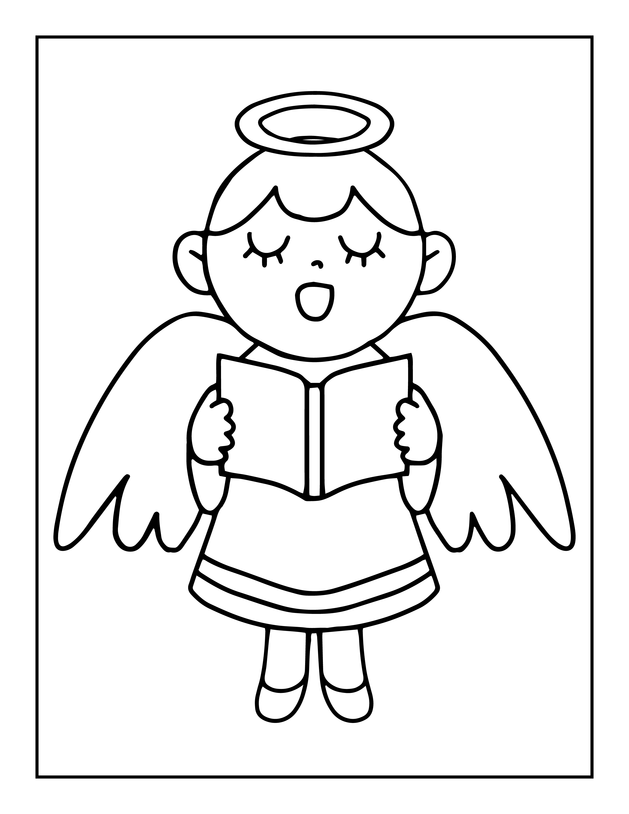 55 Angel Coloring Pages For Christmas 14