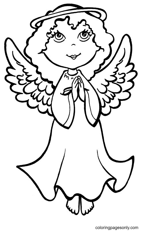 55 Angel Coloring Pages For Christmas 17