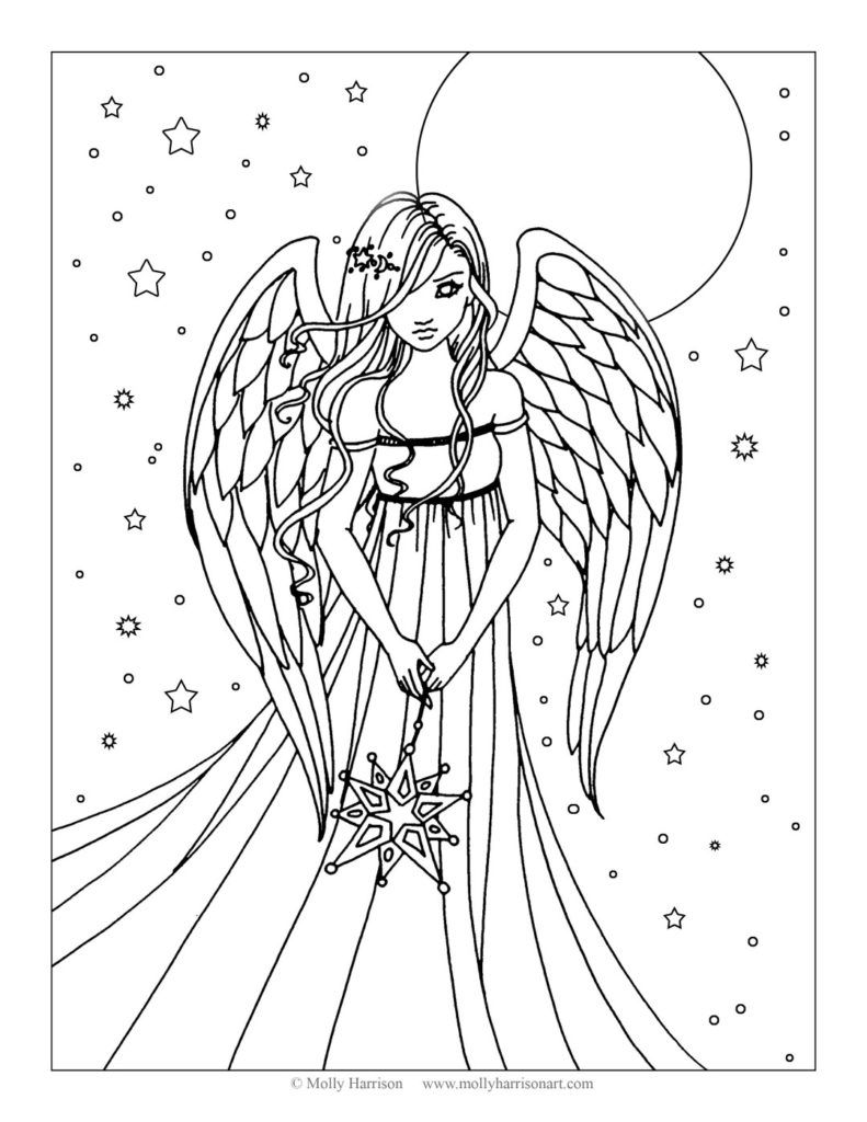 55 Angel Coloring Pages For Christmas 18