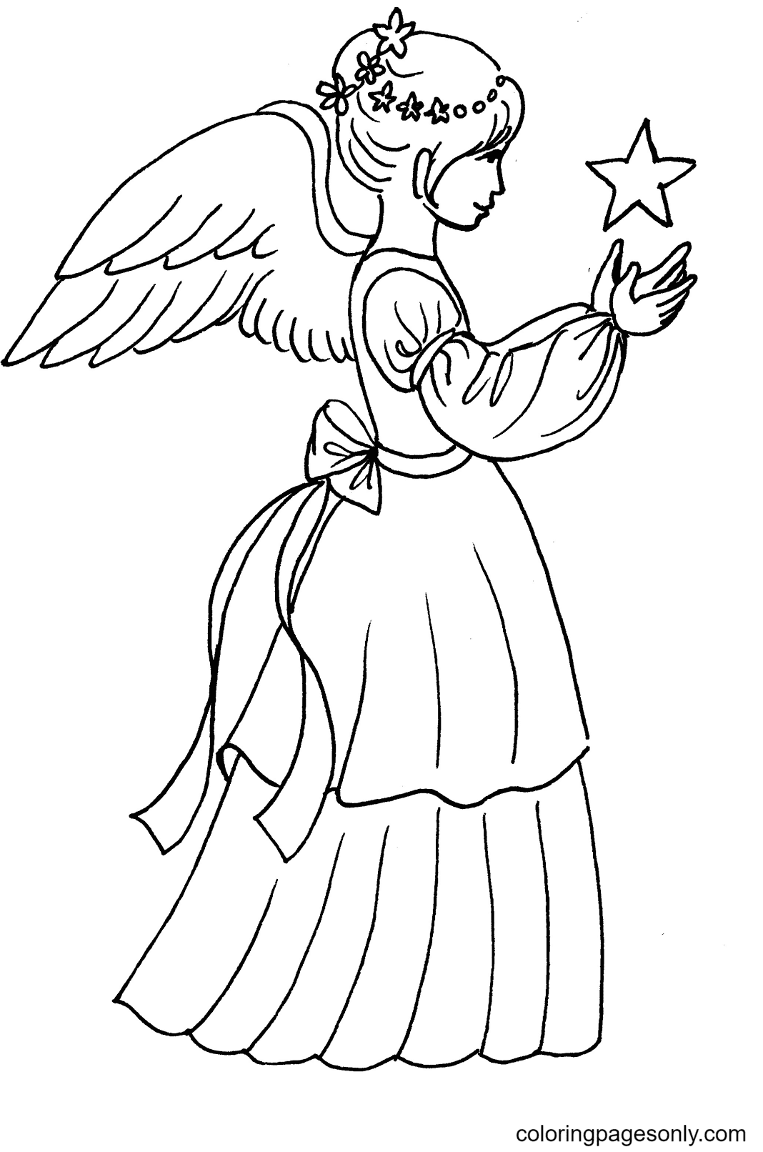 55 Angel Coloring Pages For Christmas 19