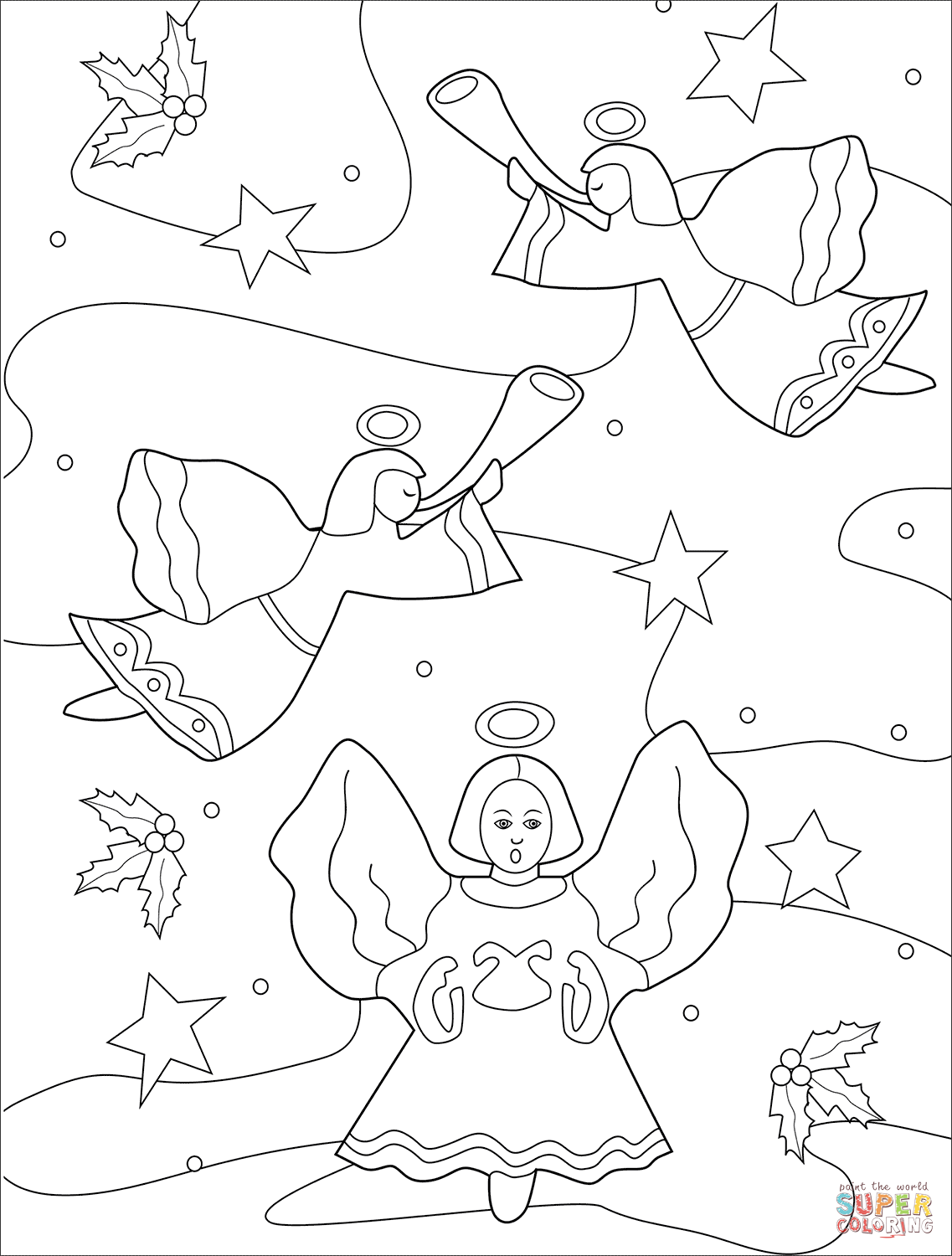 55 Angel Coloring Pages For Christmas 36