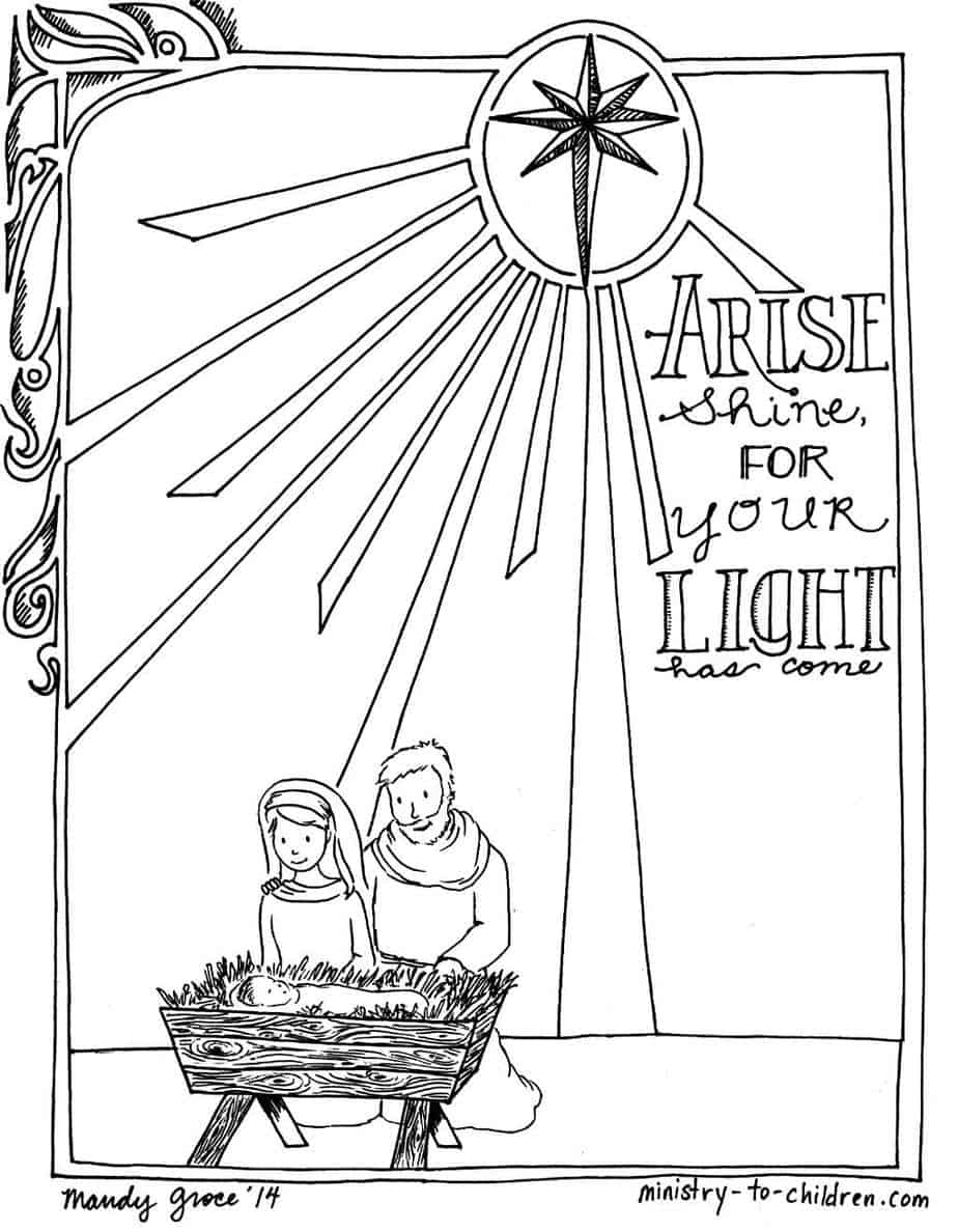 65 Nativity Coloring Sheets 40