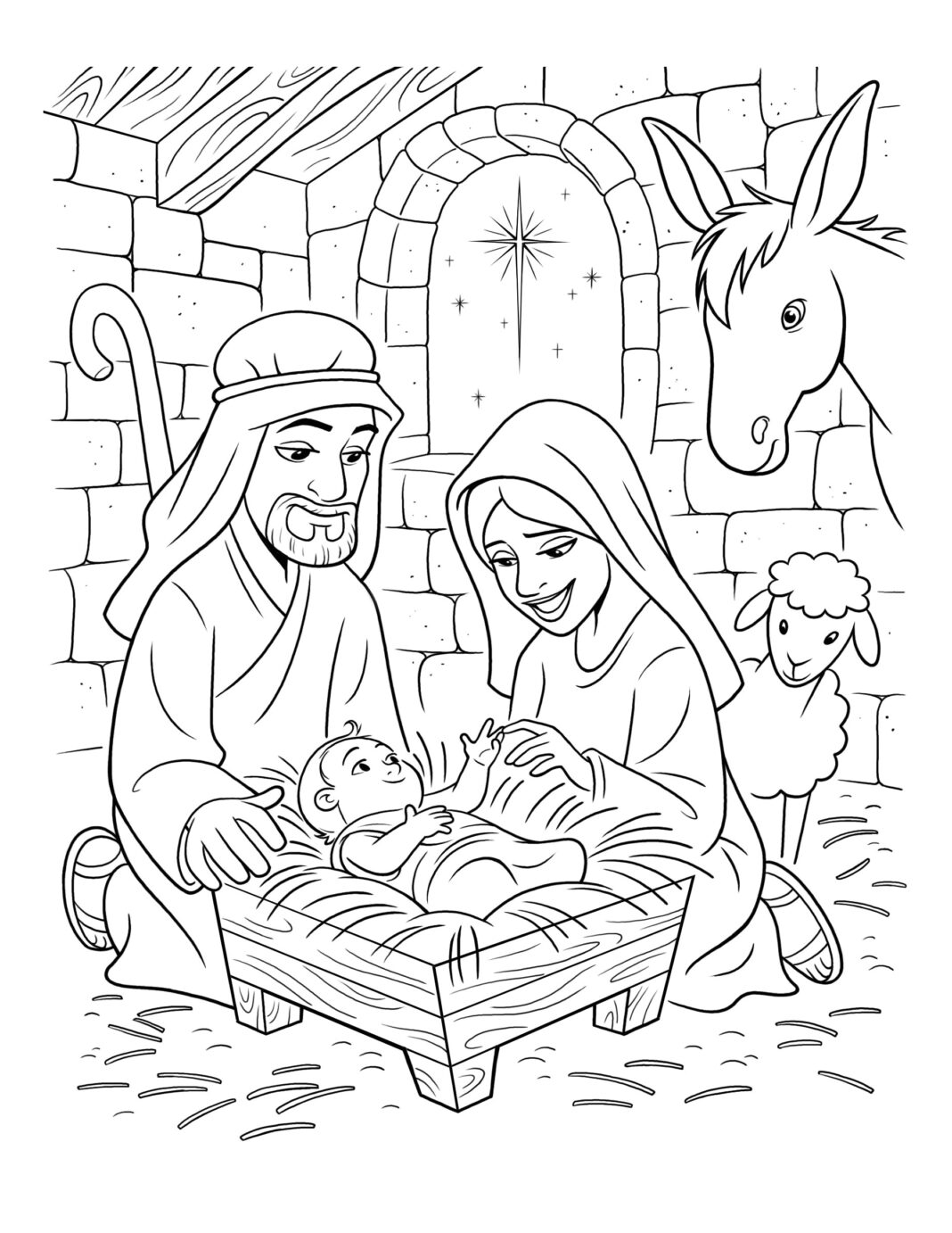 65 Nativity Coloring Sheets 61