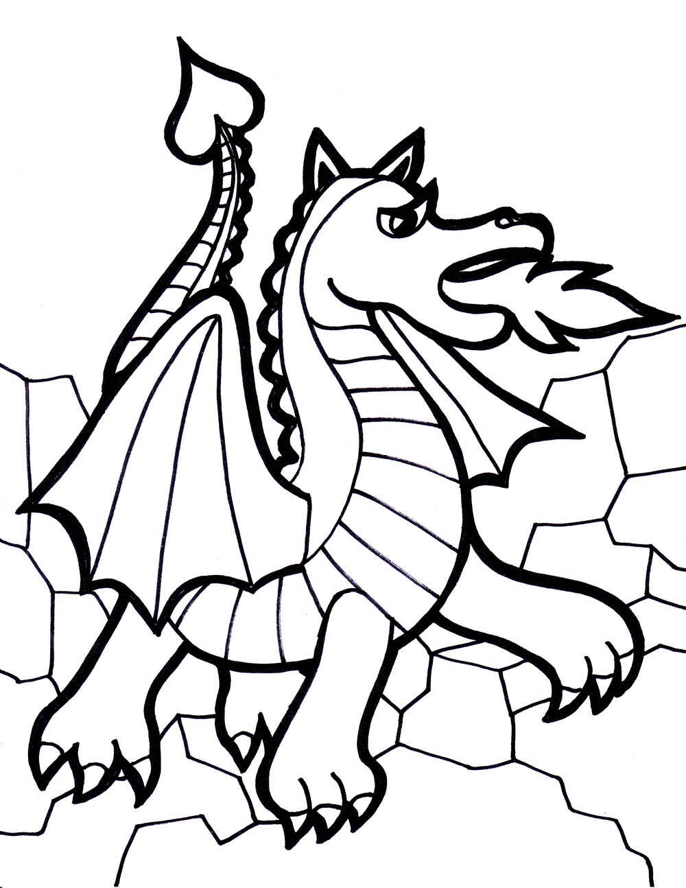 Fire Breathing Dragon Coloring Pages 15