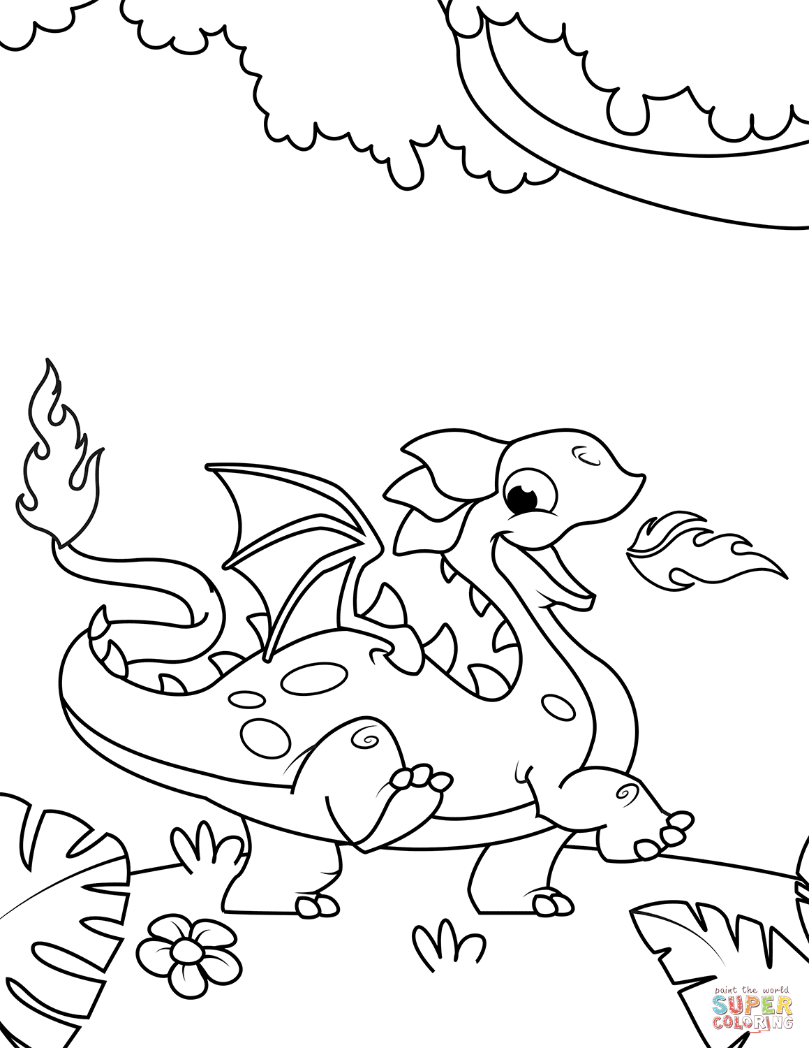 Fire Breathing Dragon Coloring Pages 18