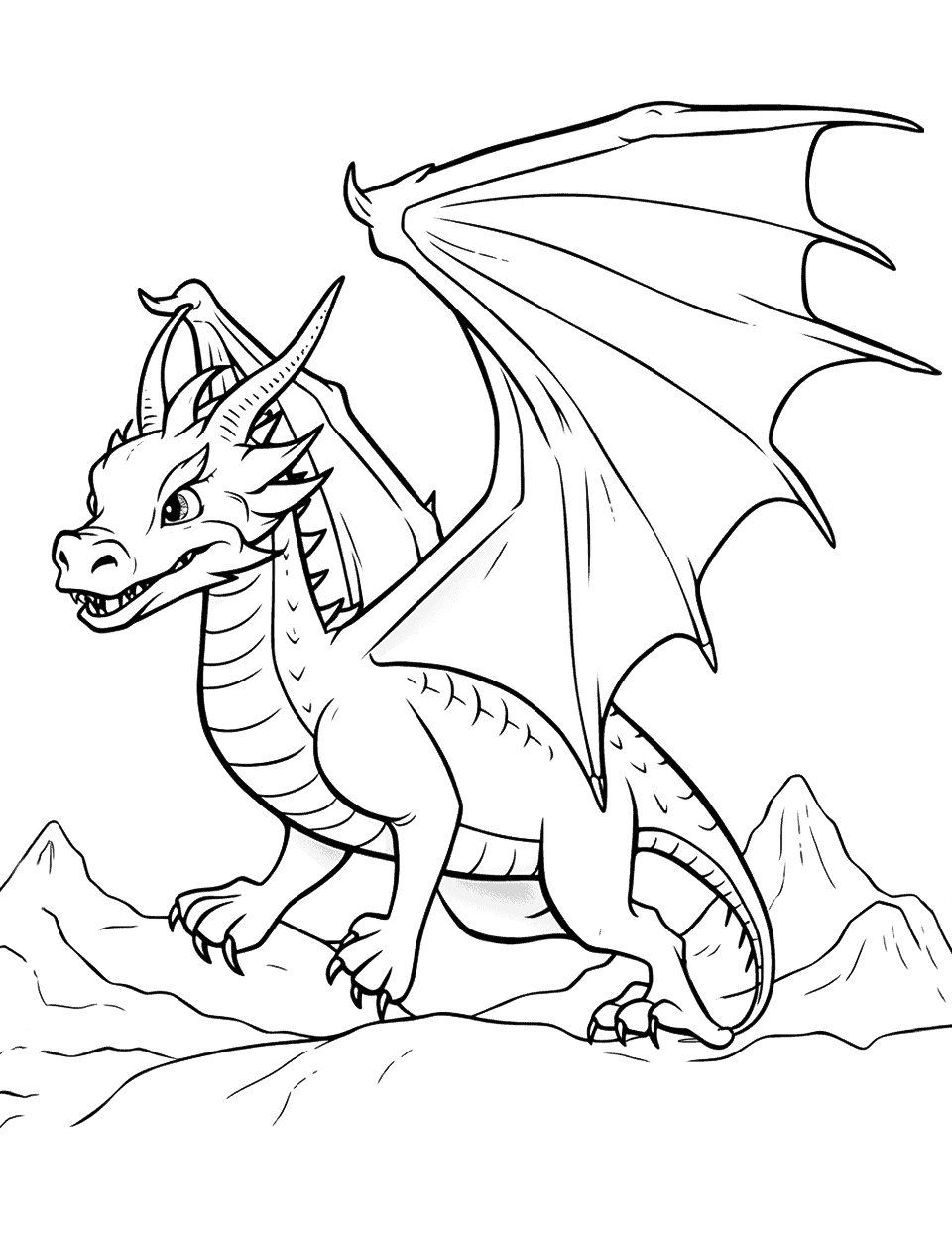 Fire Breathing Dragon Coloring Pages 3