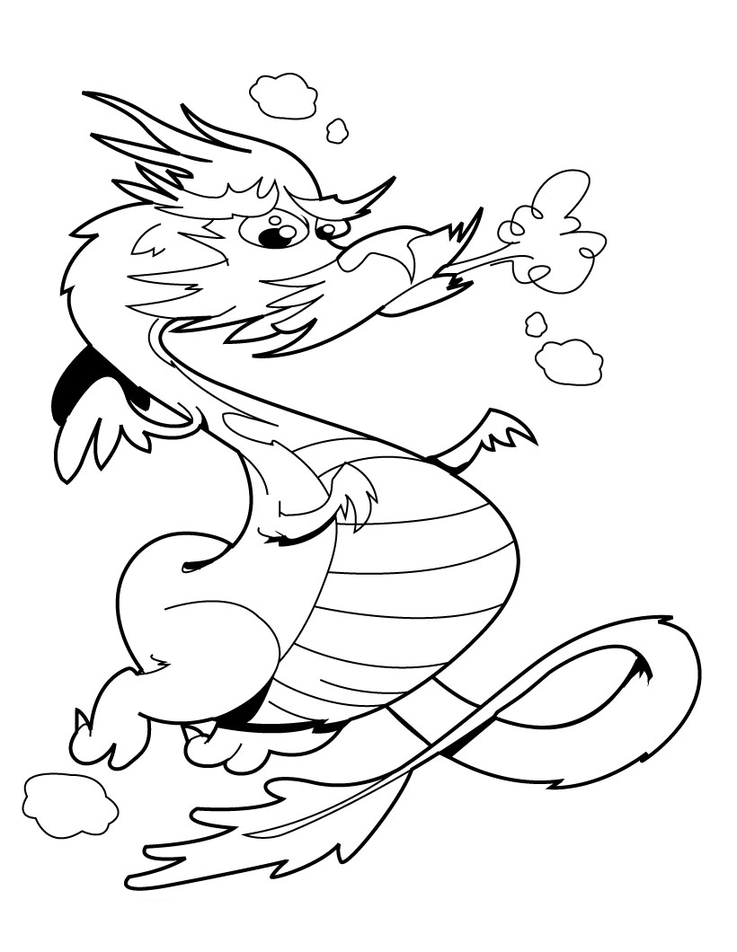 Fire Breathing Dragon Coloring Pages 4