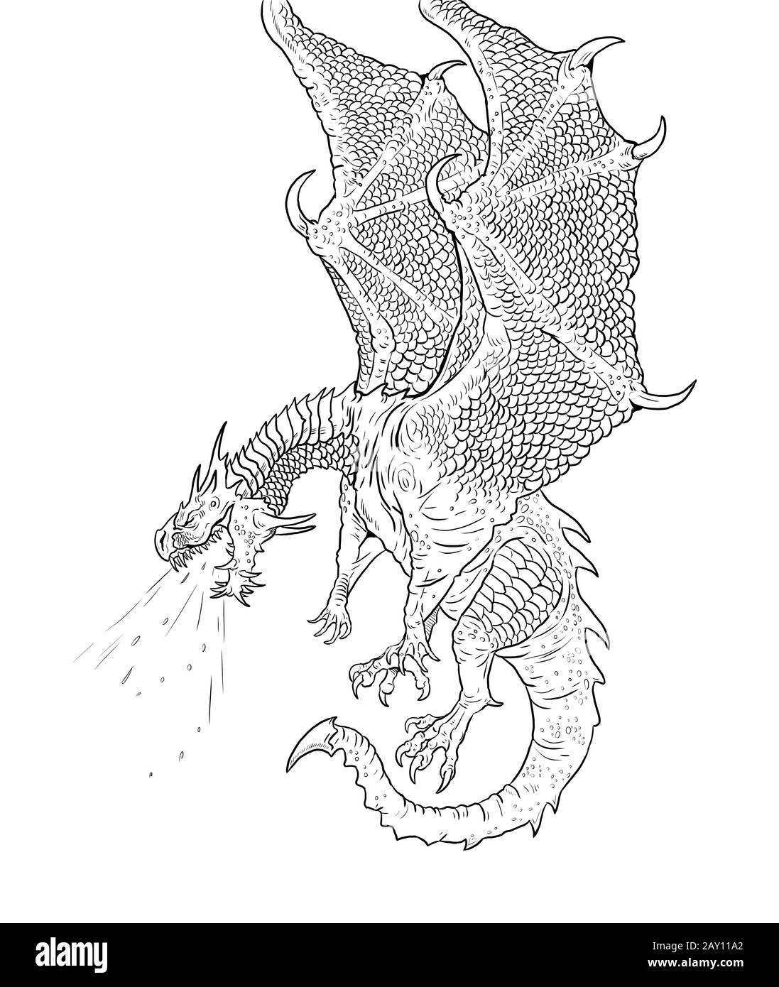 Fire Breathing Dragon Coloring Pages 5