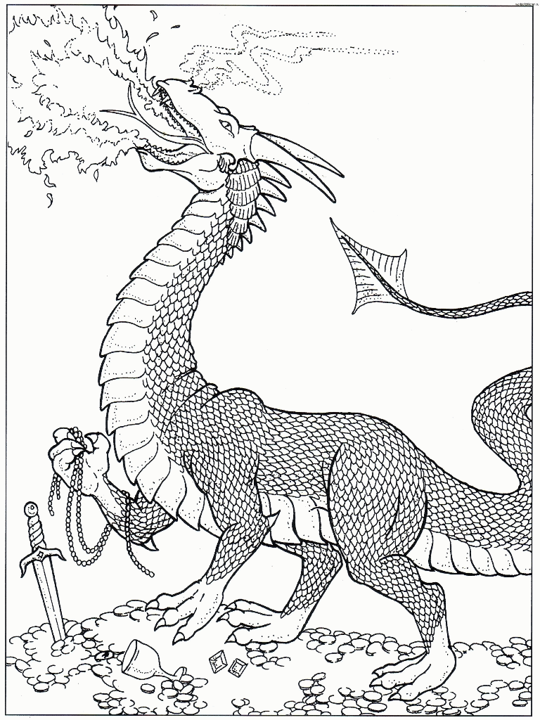 Fire Breathing Dragon Coloring Pages 53