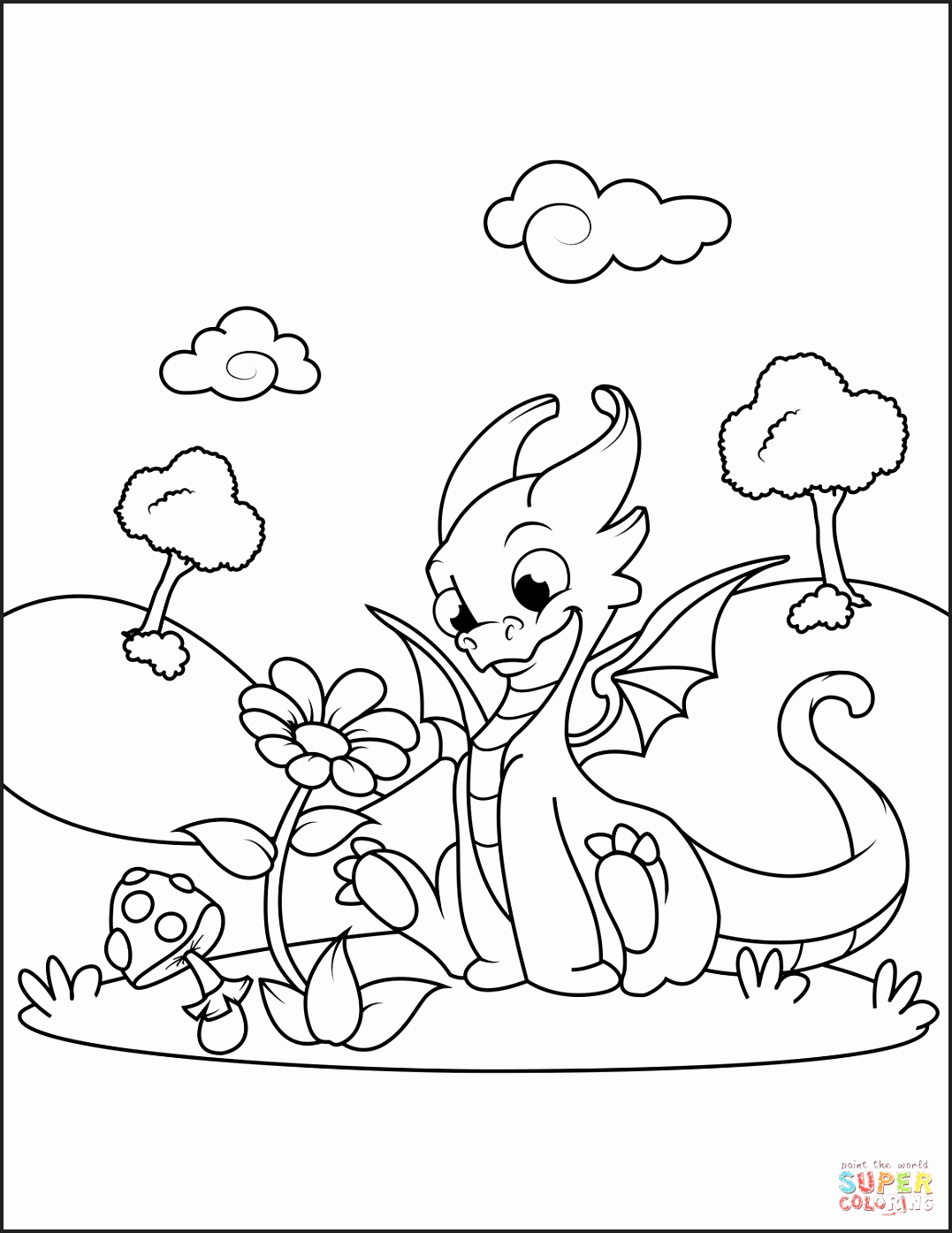 Fire Breathing Dragon Coloring Pages 64