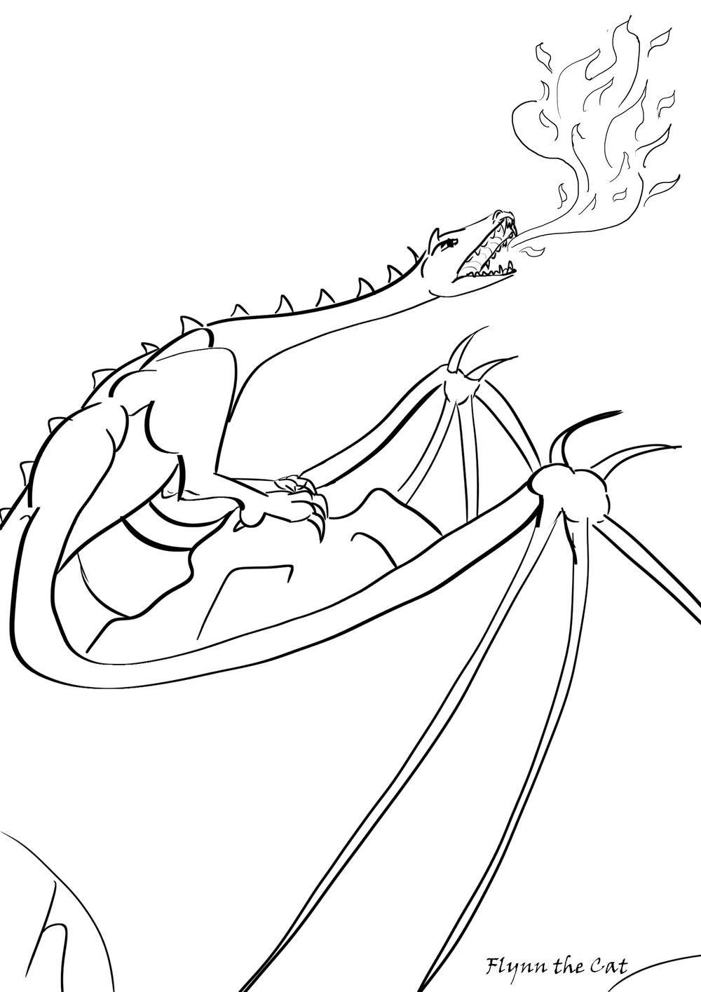 Fire Breathing Dragon Coloring Pages 7