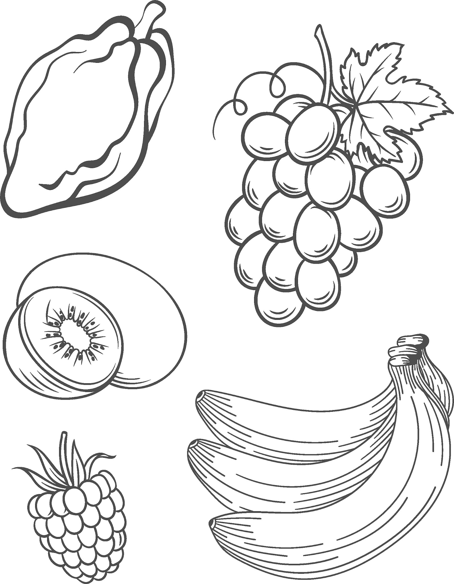 Fruits Coloring Pages Printable 1