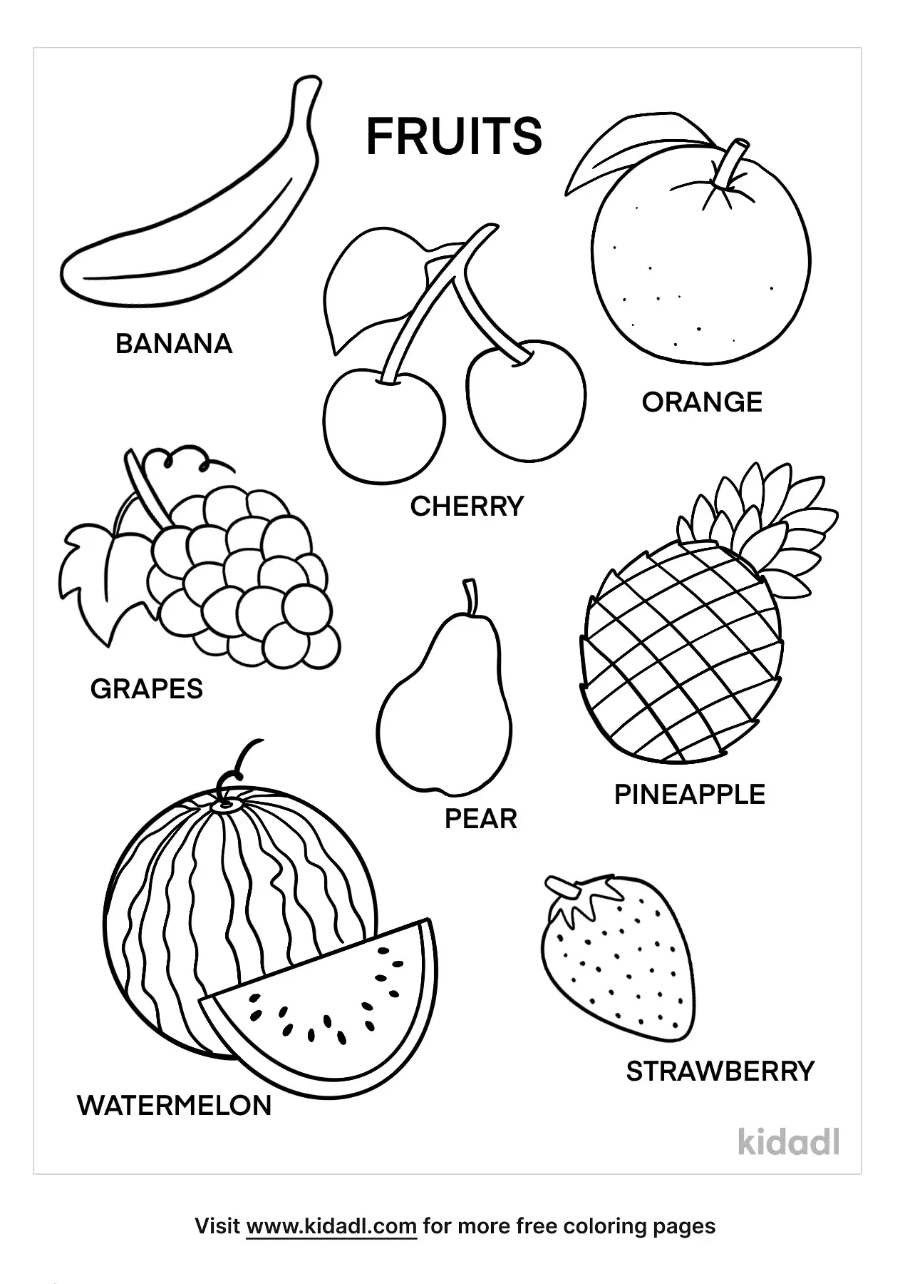 Fruits Coloring Pages Printable 2