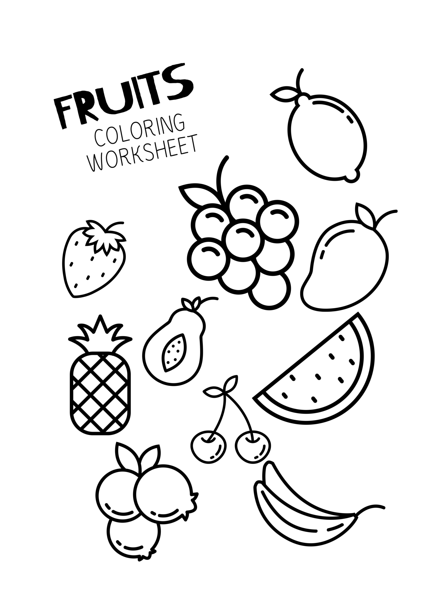 Fruits Coloring Pages Printable 25