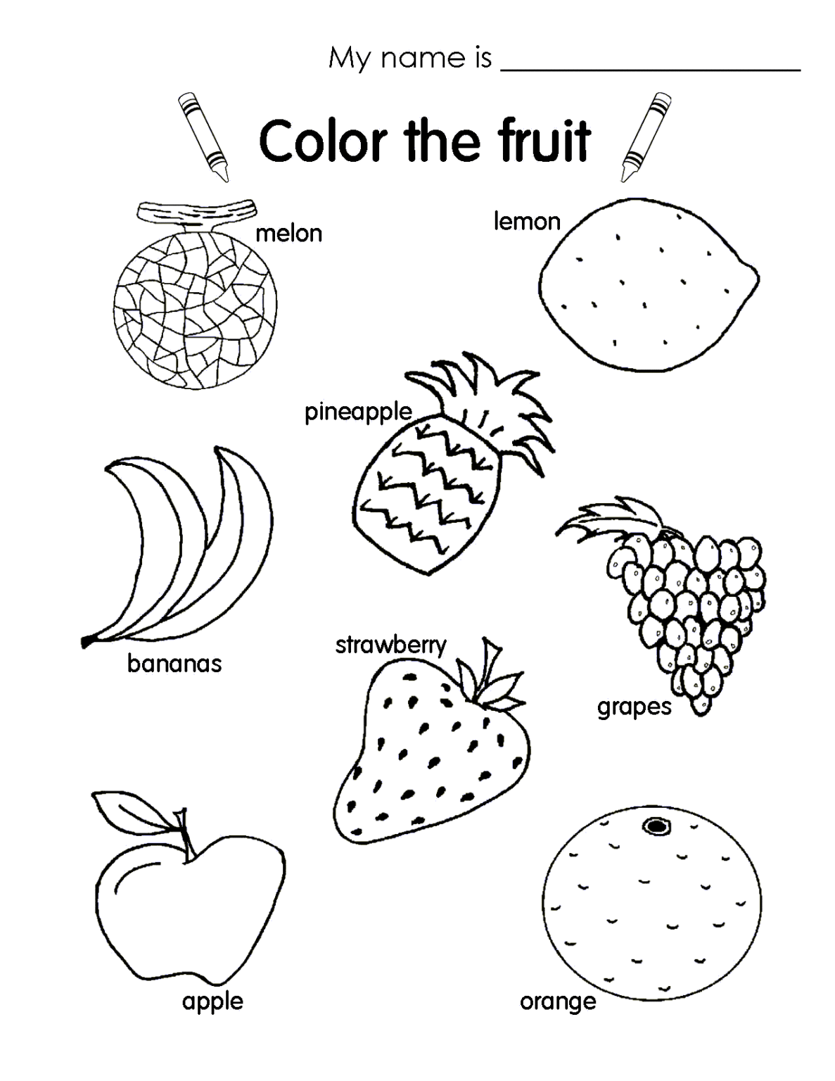 Fruits Coloring Pages Printable 88