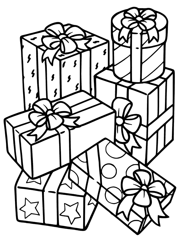 45 Christmas Coloring Pages Present 1