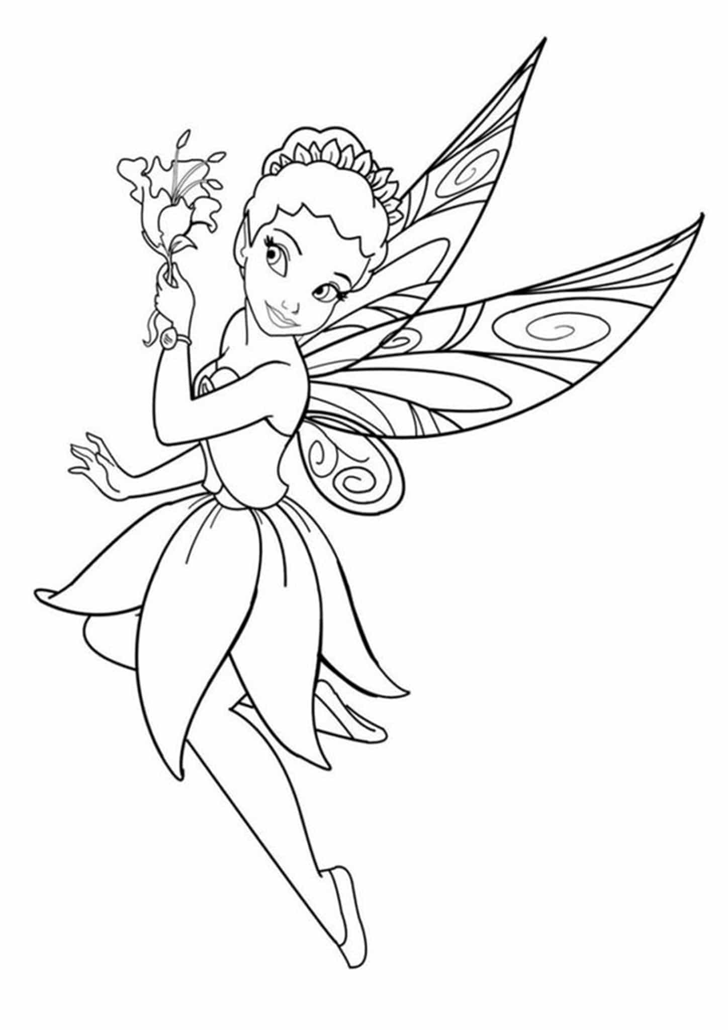 45 Fairy Coloring Pages Free Printable 1