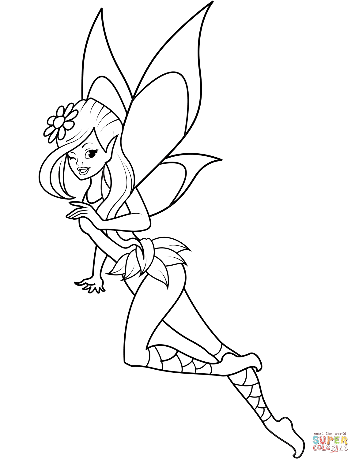 45 Fairy Coloring Pages Free Printable 11