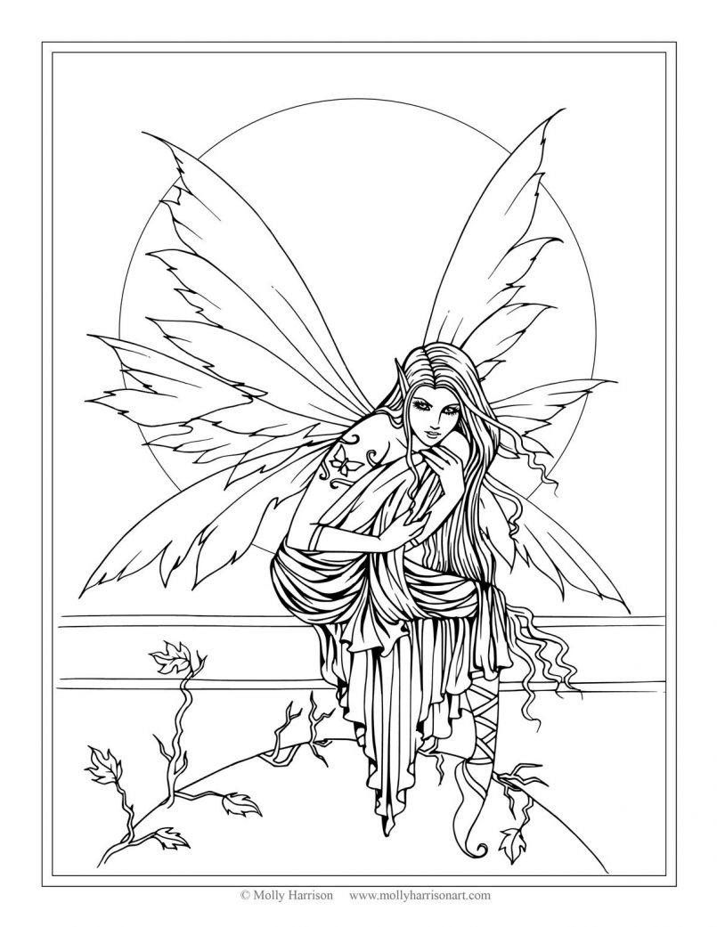 45 Fairy Coloring Pages Free Printable 14