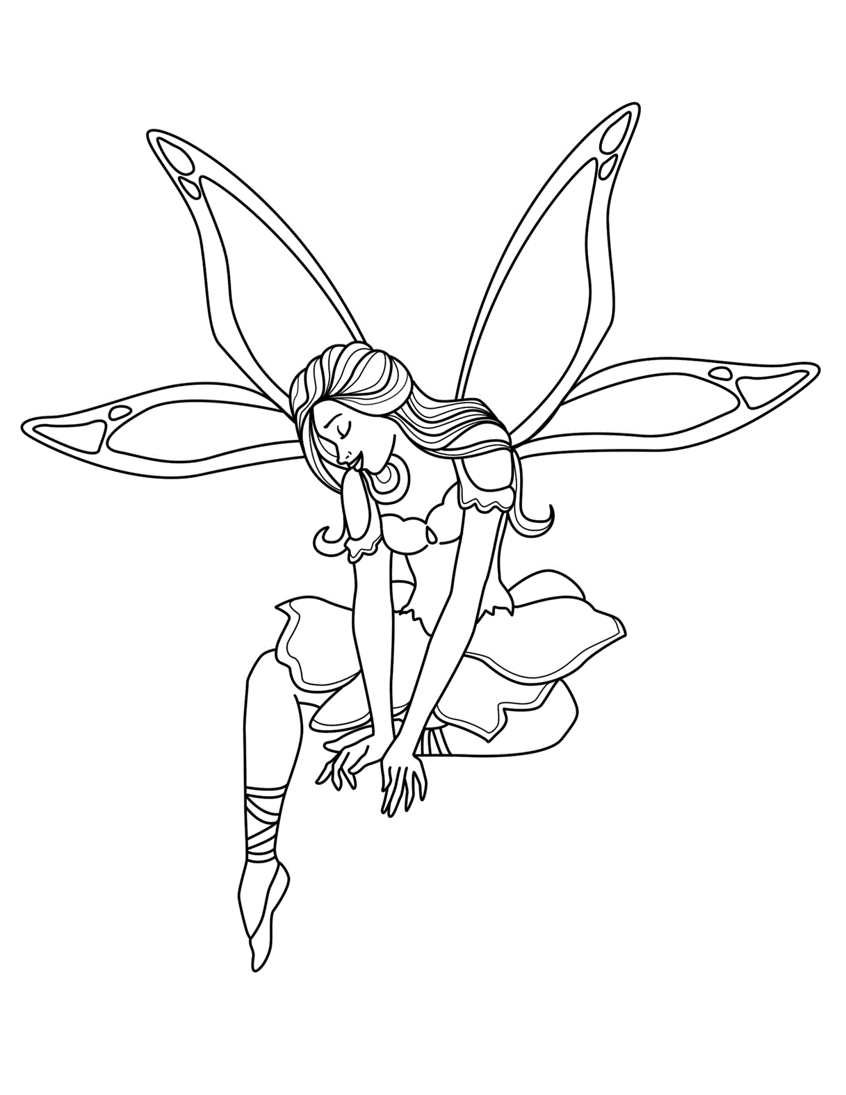 45 Fairy Coloring Pages Free Printable 8