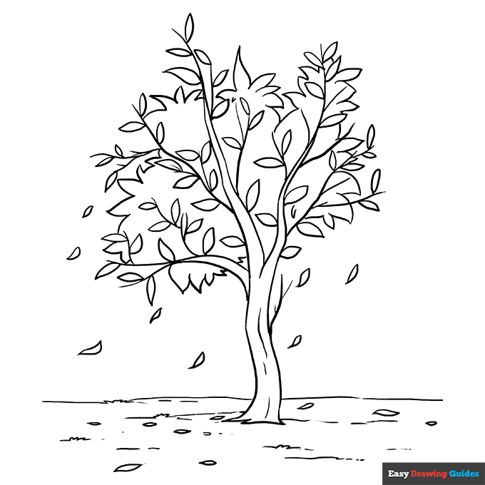 45 Fall Tree Coloring Page 15