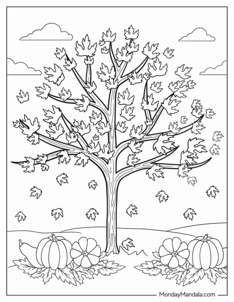 45 Fall Tree Coloring Page 17