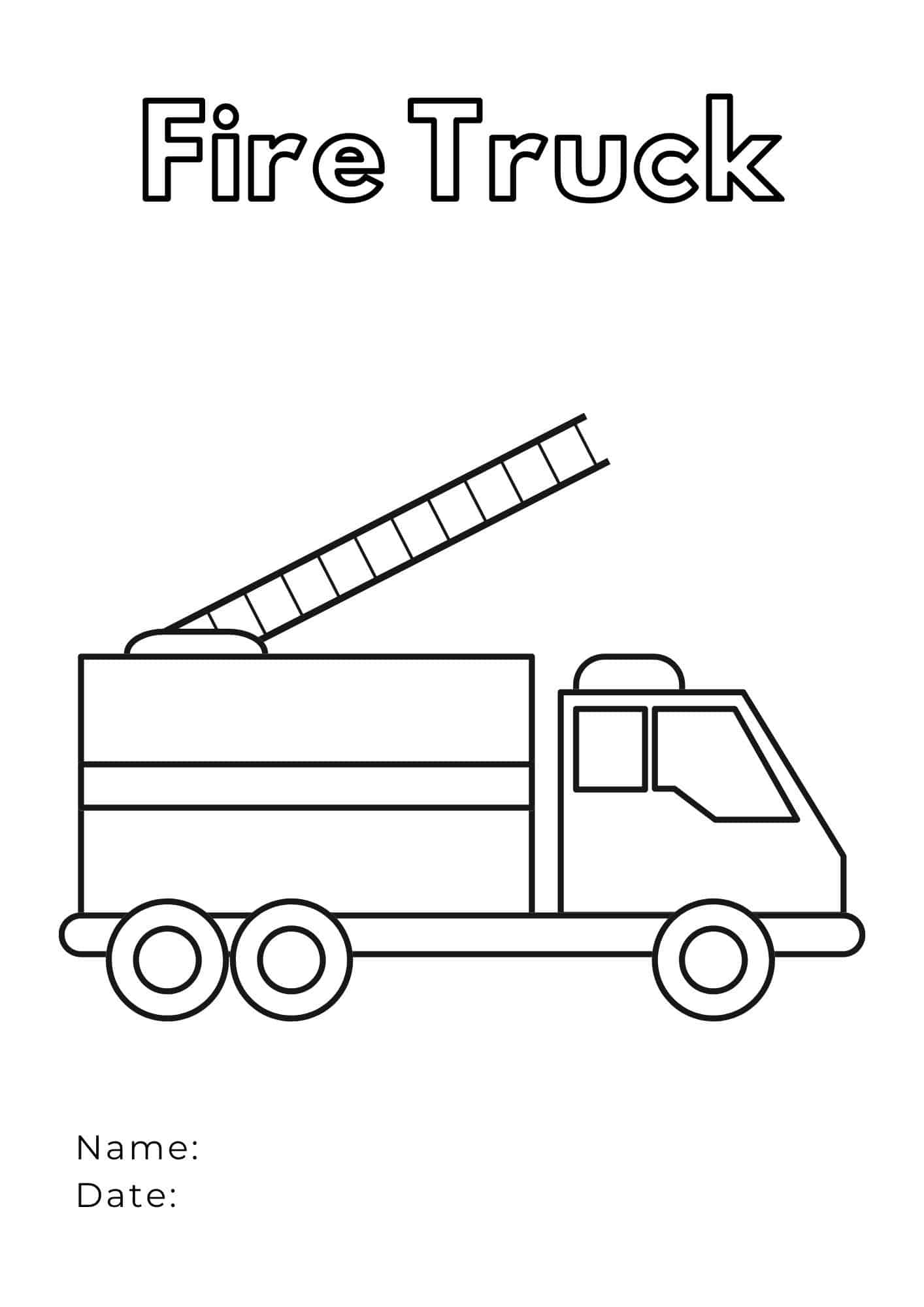 45 Printable Fire Truck Coloring Page 13