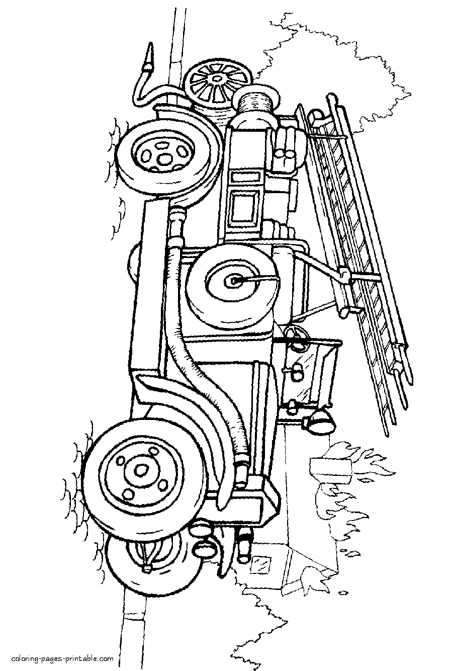 45 Printable Fire Truck Coloring Page 34