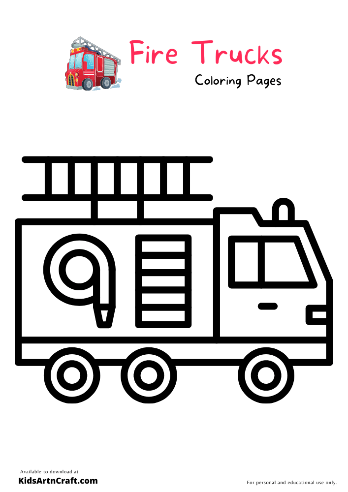 45 Printable Fire Truck Coloring Page 61