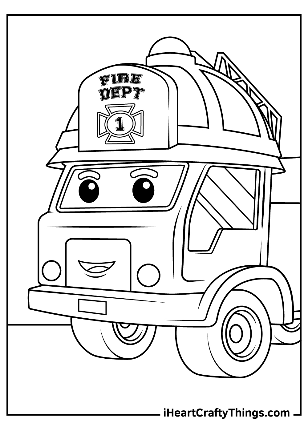 45 Printable Fire Truck Coloring Page 8