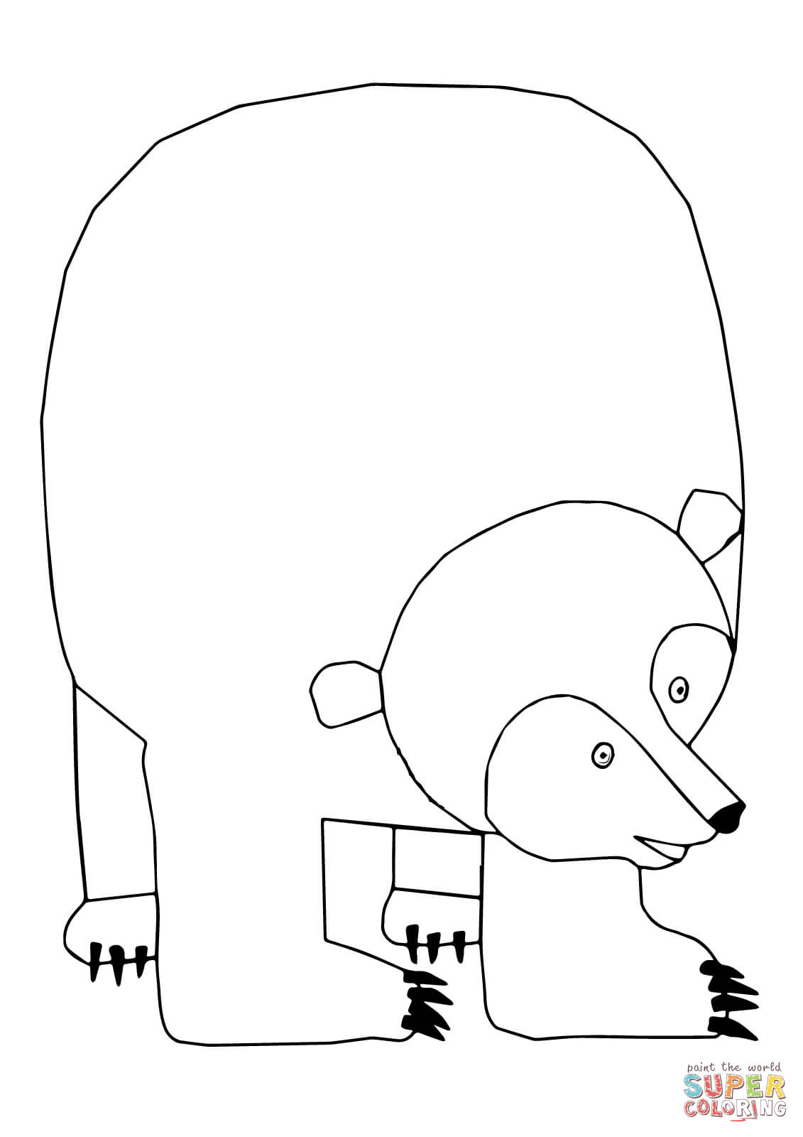 50 Brown Bear Coloring Page 1