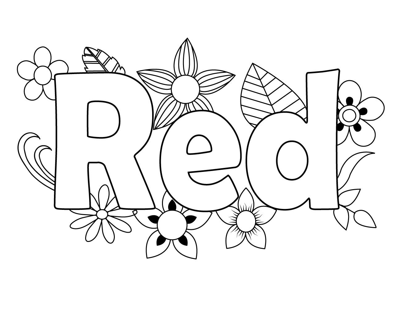 50 Color Red Coloring Pages 47