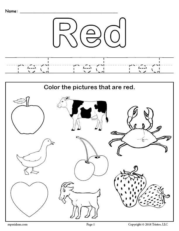 50 Color Red Coloring Pages 56