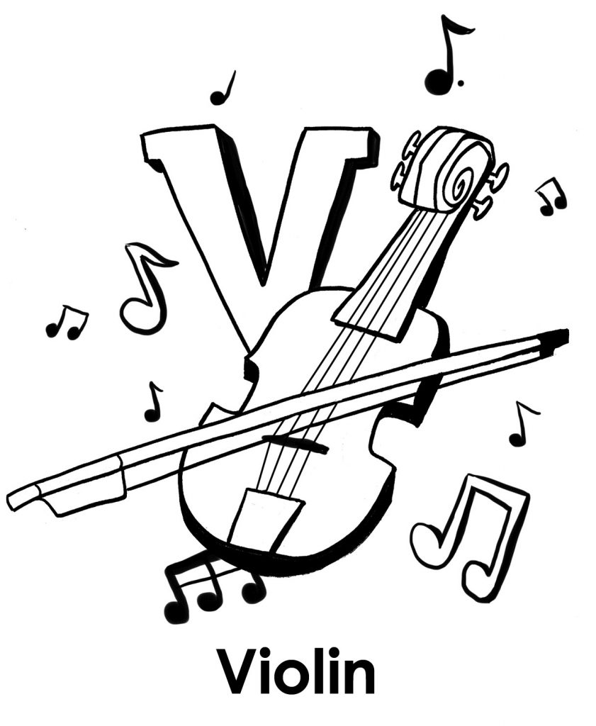 50 Coloring Page Violin 4