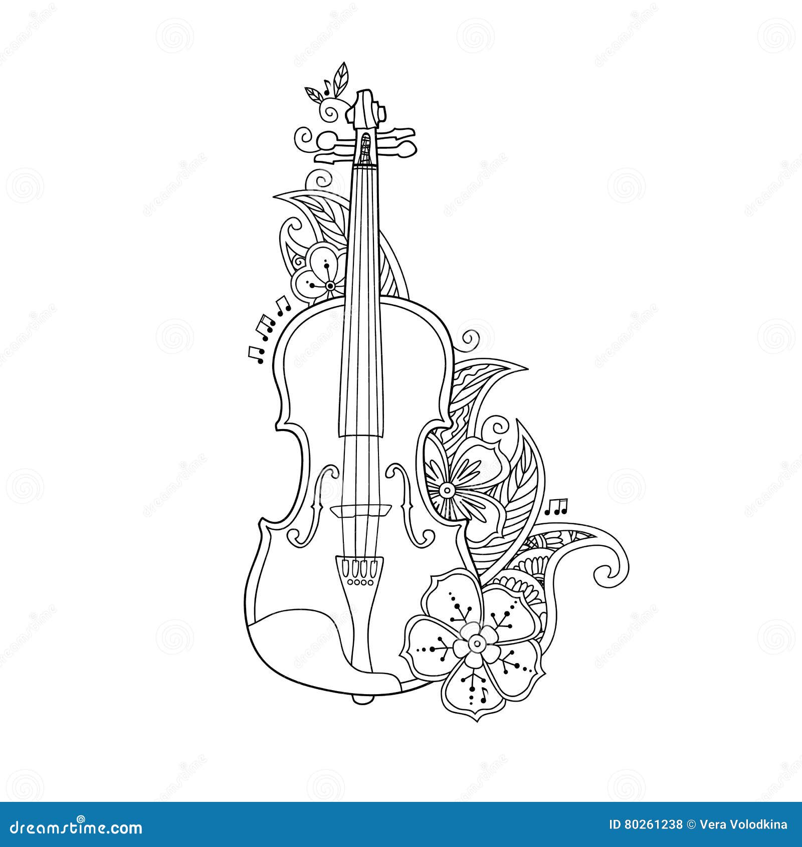 50 Coloring Page Violin 52