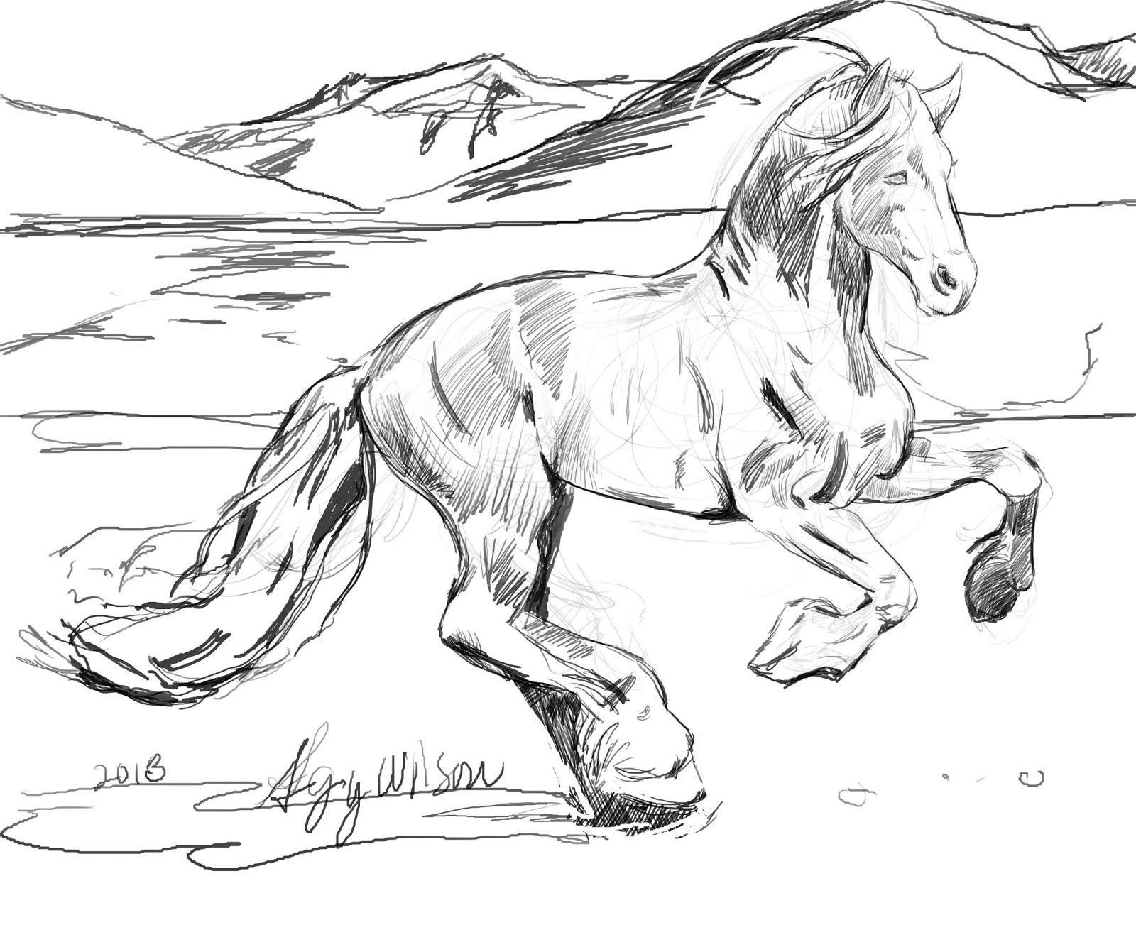 50 Horses Coloring Sheets 44