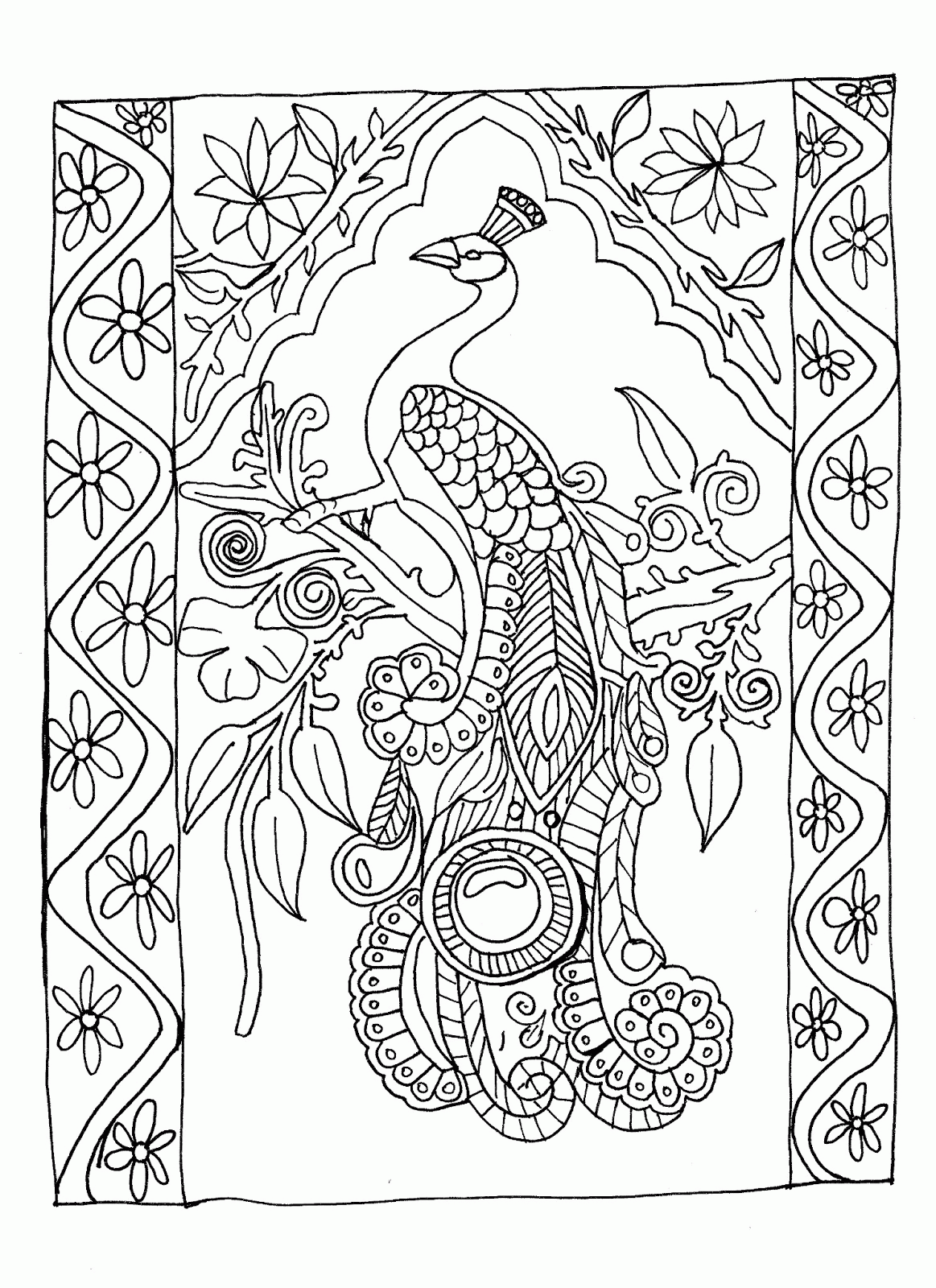 50 Peacock Coloring Sheet 36