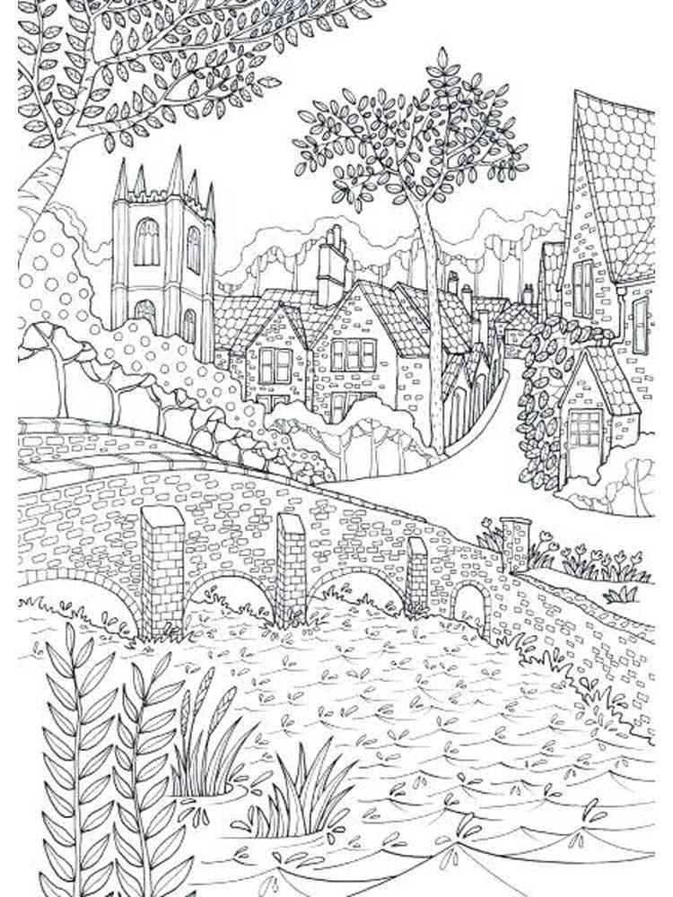 50 Realistic Landscape Coloring Pages 15