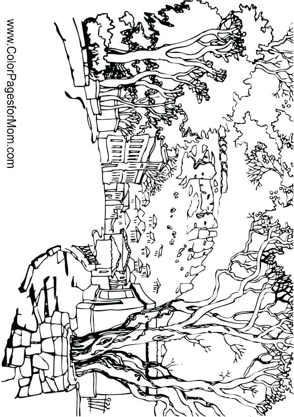 50 Realistic Landscape Coloring Pages 17