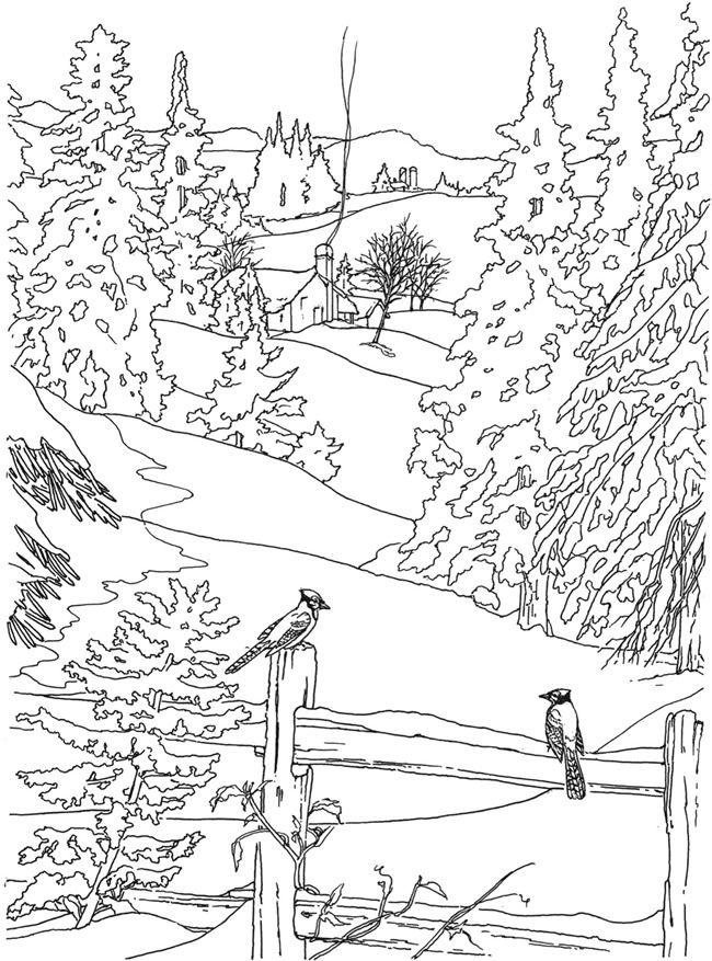 50 Realistic Landscape Coloring Pages 40