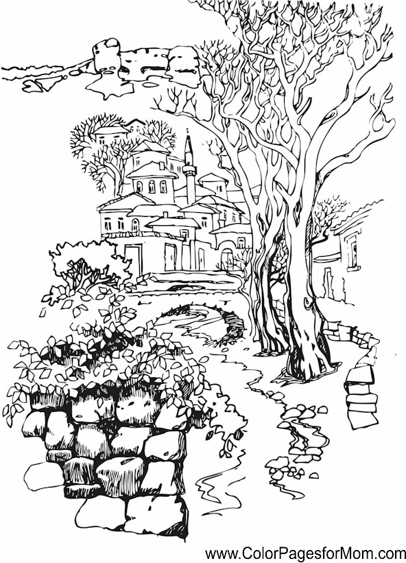 50 Realistic Landscape Coloring Pages 46