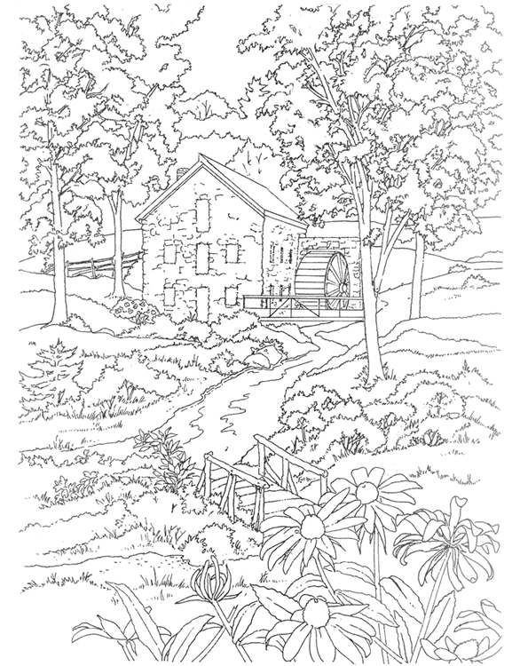 50 Realistic Landscape Coloring Pages 49