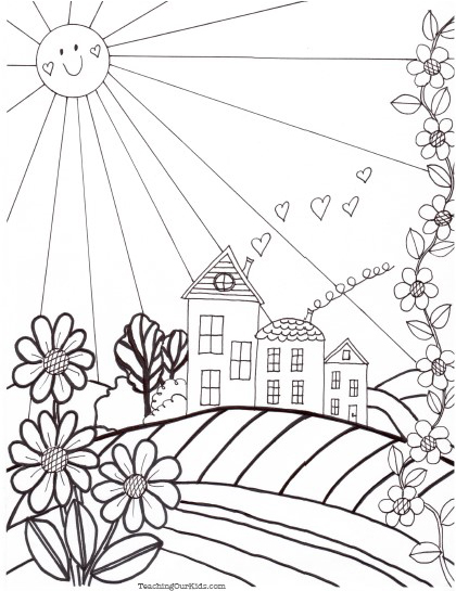 50 Realistic Landscape Coloring Pages 51