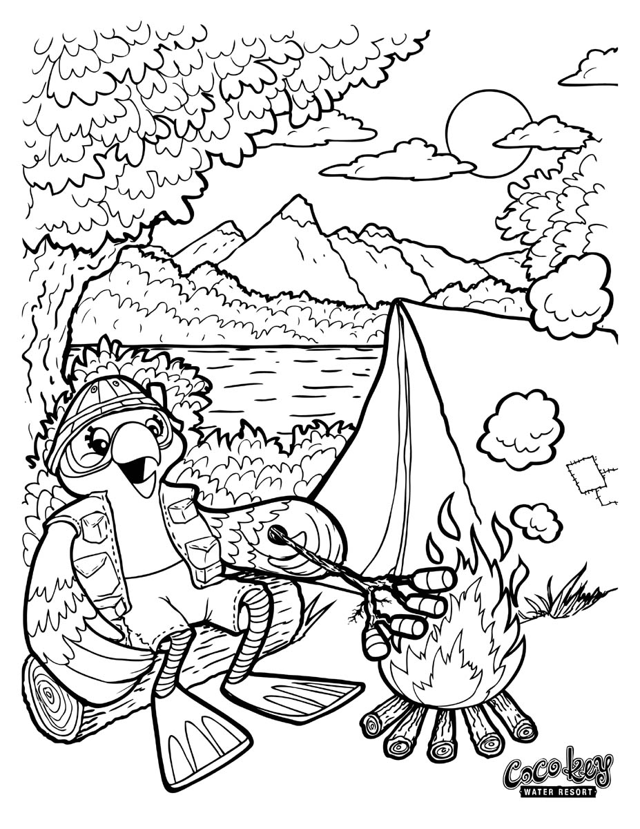 50 Summer Camping Coloring Pages 24