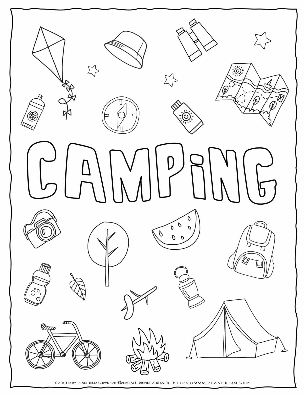 50 Summer Camping Coloring Pages 61