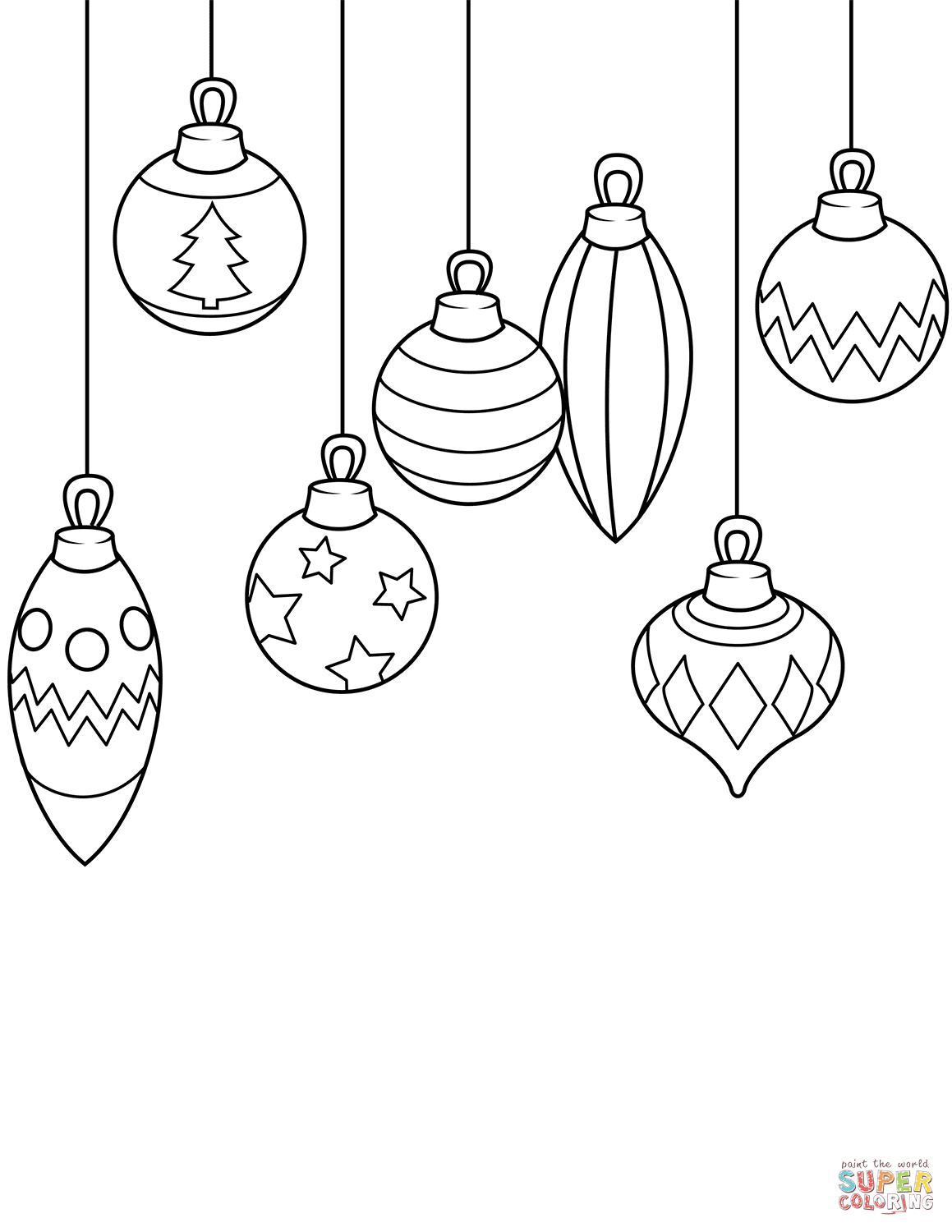 55 Christmas Ornaments Coloring Pages Printable 48