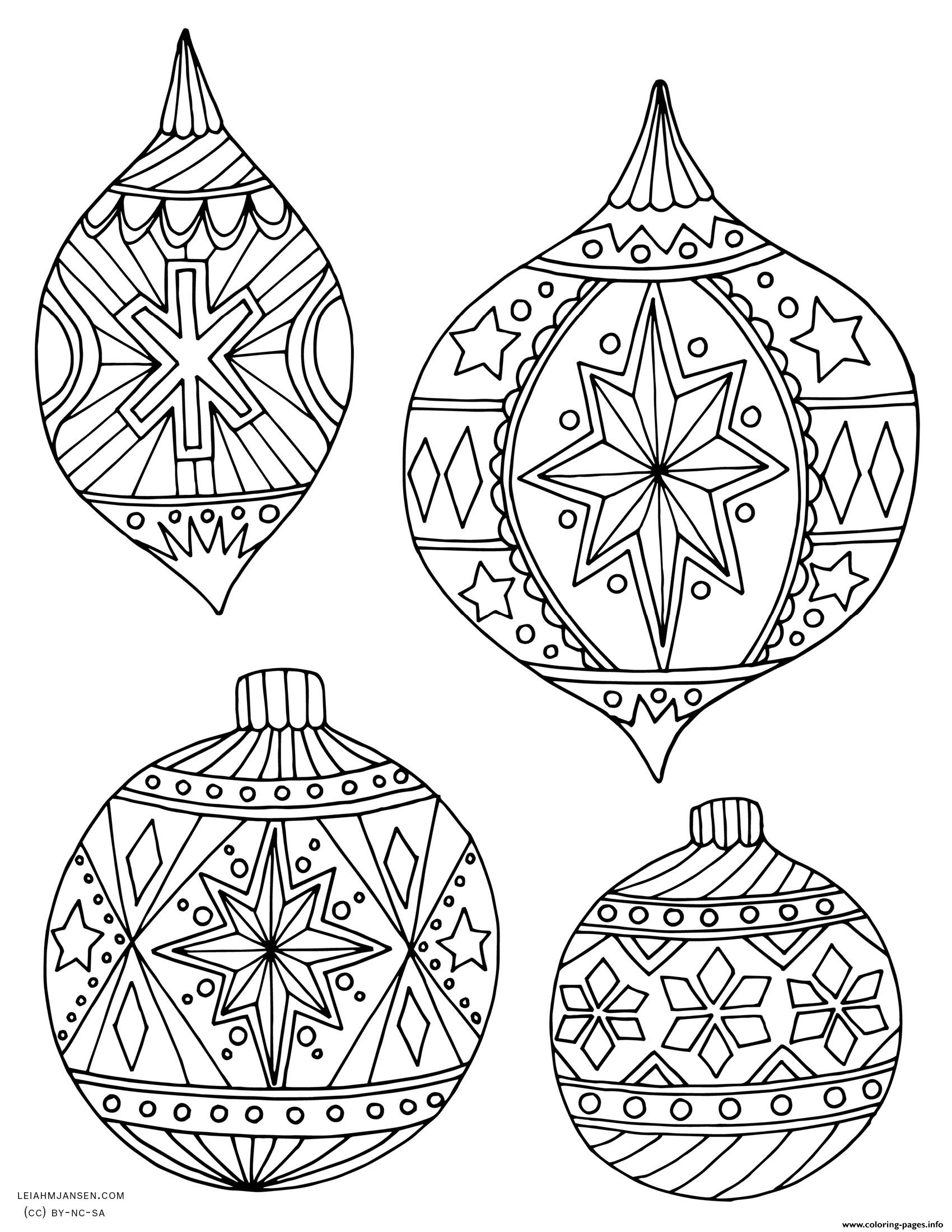 55 Christmas Ornaments Coloring Pages Printable 49