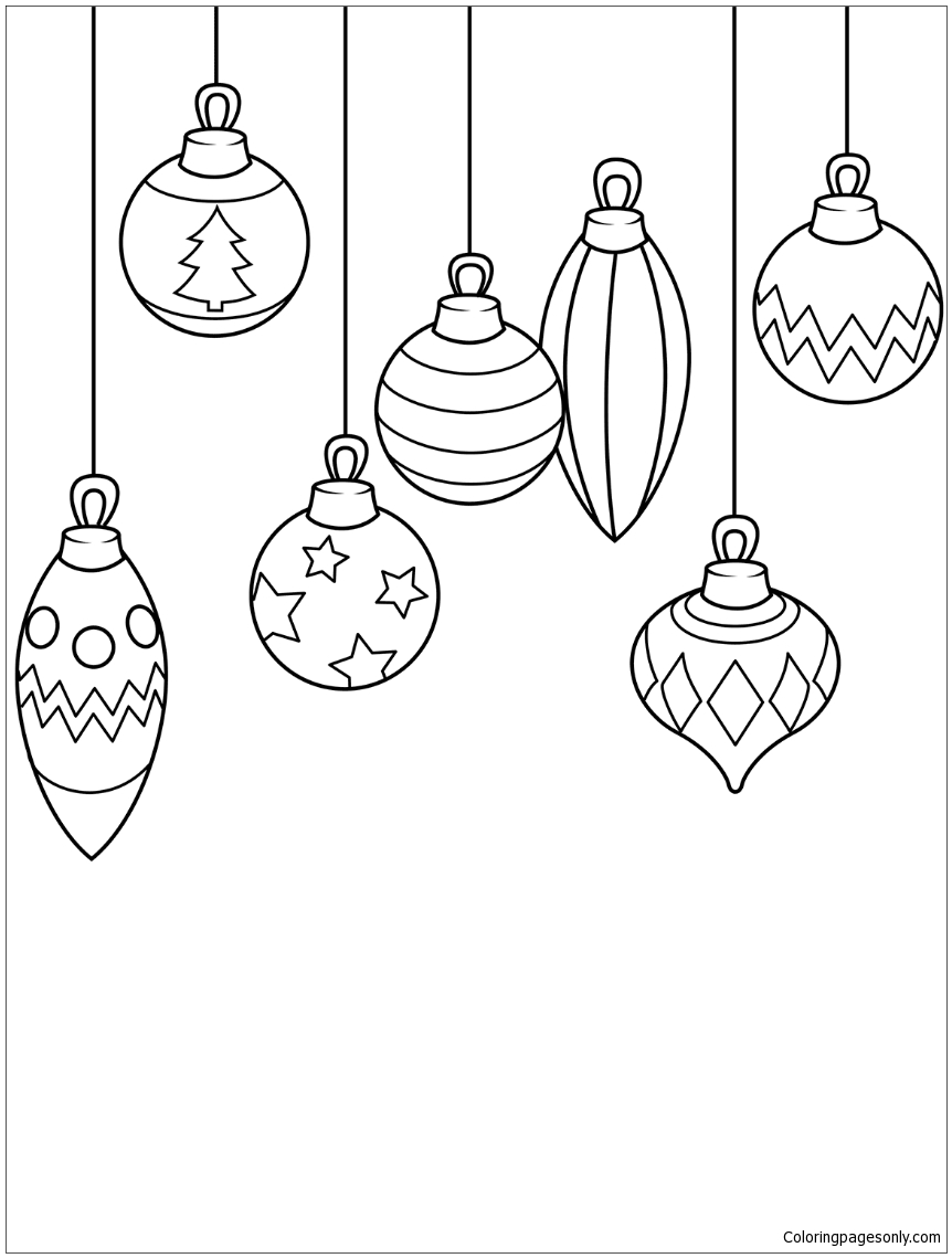 55 Christmas Ornaments Coloring Pages Printable 66