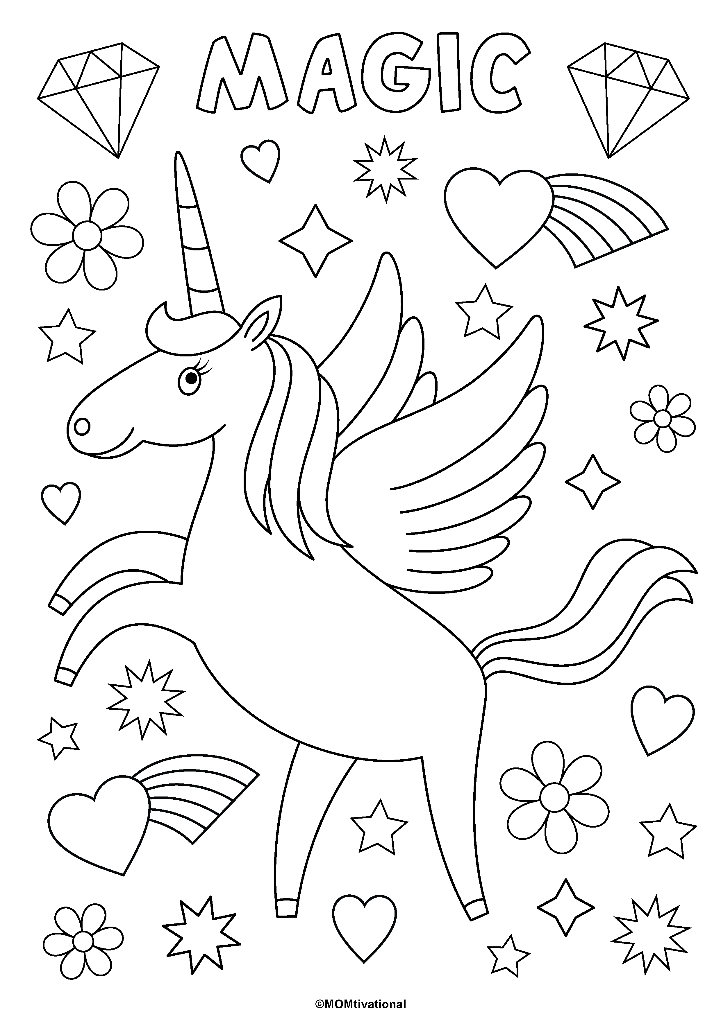 55 Coloring Pages Of Unicorns To Print 1