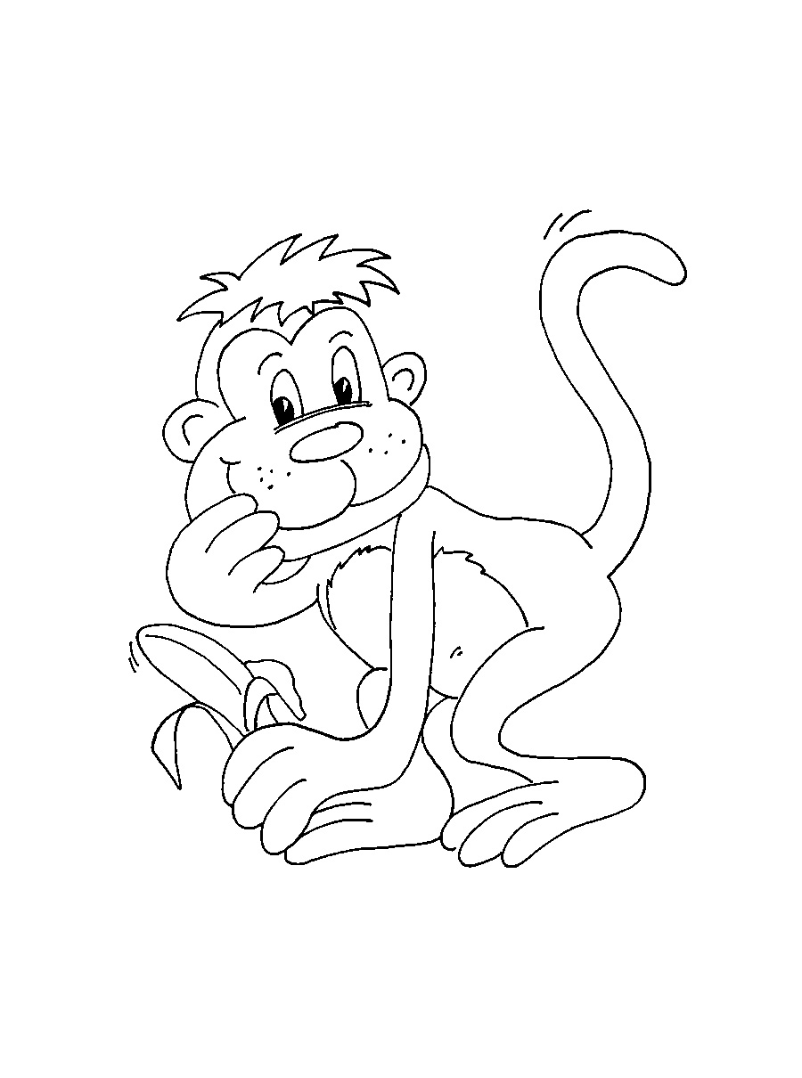 55 Monkey Coloring Pages Printable 32